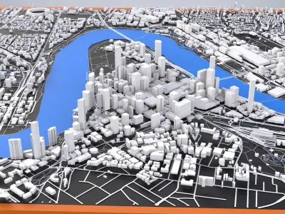 Cityscape Brisbane Queensland Australia 3D model