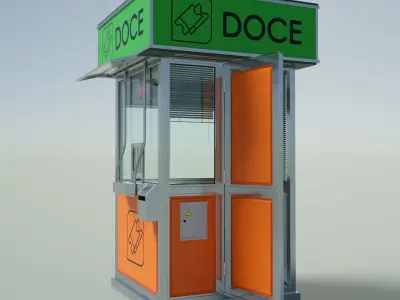 Information or tickets street kiosk 3D model
