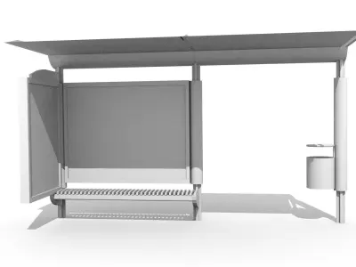 Bus stop Low-poly 3D model