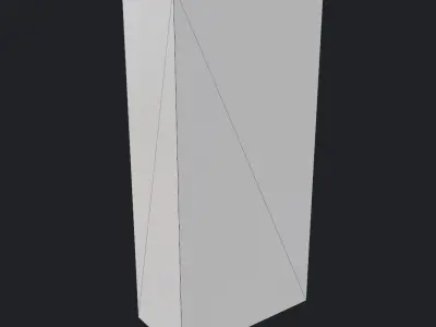 Wardrobe Low Poly wooden with two doors Low-poly 3D model