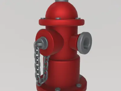 Stylized Fire Hydrant Set 3D model