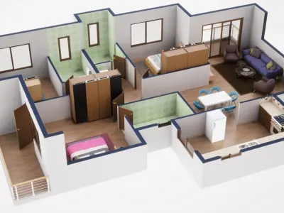 3D Floor Plan Model 46 3D model