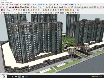 3D sketchup Models of Apartment and Amusement Park 3D model