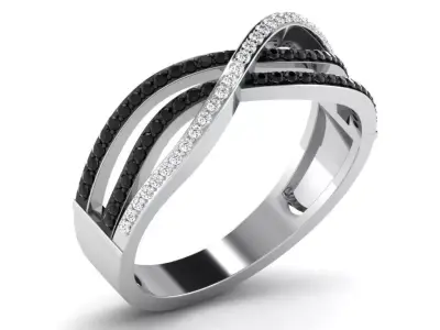 Light Weight WHITE Gold Diamond Ring DR-6924 3D print model
