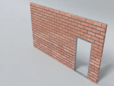 laos door Wall Low-poly 3D model