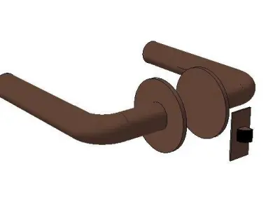 simple modern brass lever door handle Low-poly 3D model