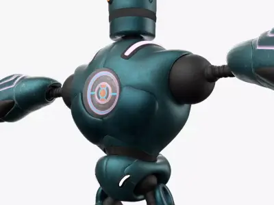 Robotic Character MAXIMUS WITHOUT RIG Low-poly 3D model