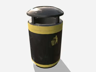 Rubbish Bin Low-poly 3D model