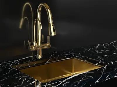 Smeg Black Kitchen 3D model