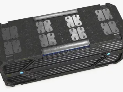 3D Sci-fi Container set of 3 v2 Low-poly 3D model