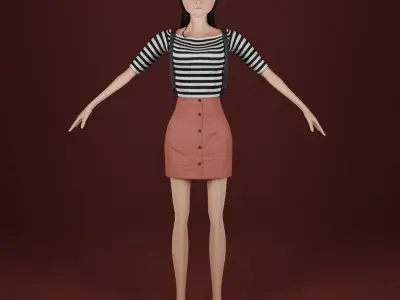 Woman fashion outfit v6 3D model