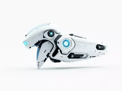 Futuristic Hovercraft model pack Low-poly 3D model