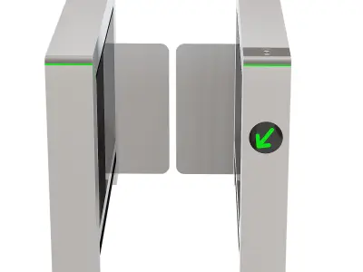 High-speed turnstile with swing doors 3D model