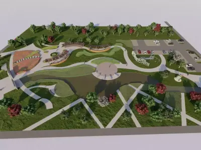 public park-Private Park Landscape 3D model