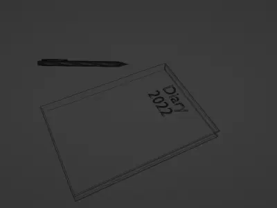 Pen and Diary 2022 3D model Low-poly 3D model