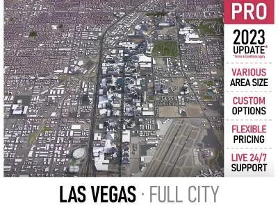 Las Vegas - Strip Low-poly 3D model