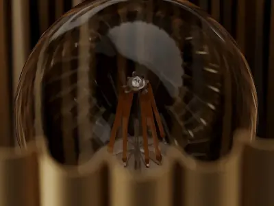 FLUTED GOLD WALL SCONCE by CB2 Exclusive 3D model