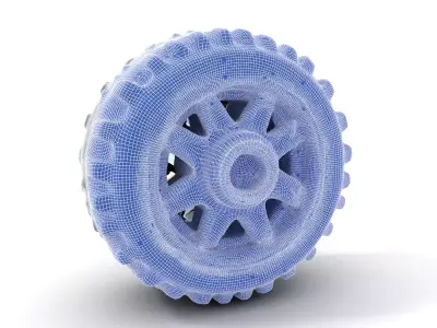 Futuristic Vehicle Wheel Model Pack Low-poly 3D model