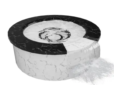 Jacuzzi set marble coffee table Low-poly 3D model