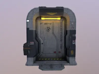 Sci-fi Door Low-poly 3D model