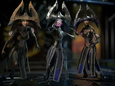 Biochemical Monster Woman 04 Low-poly 3D model