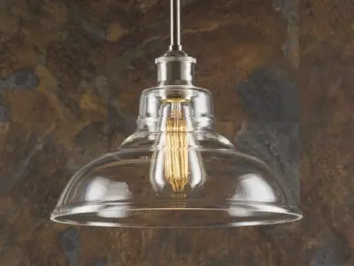 Polished Chrome Fresno Dome Light Single Dome Pendant 3D model