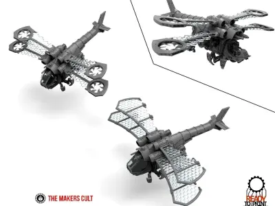 Dark Techno Odonatopter Gunship 3D print model
