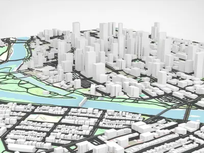 Cityscape Calgary Canada  3D model