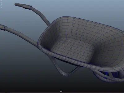 wheelbarrow Low-poly 3D model