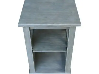 Antique Washed Heather Gray Cosgrave Floor Shelf  3D model