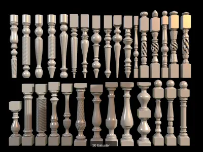 60 Baluster Collection 3D Model Pack