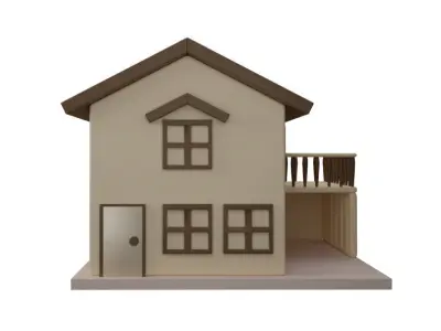 Single house cartoon  3D model 3D model