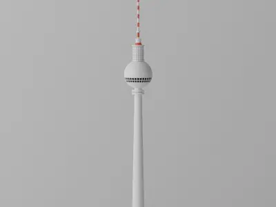 Cartoon Berlin TV Tower Berliner Fernsehturm 3D model