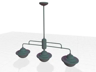 Chrome Bruges Light Kitchen Island Schoolhouse Pendant 3D model