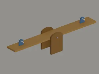 Seesaw Low Poly Low-poly 3D model