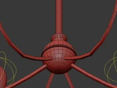 ALEXANDER brass chandelier with five lights 3D model