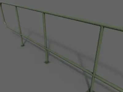 PBR Pedestrian Guard Rail Green V5 Low-poly 3D model