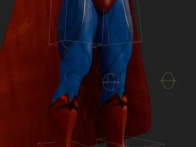 Superman 3D Model Fully Rigged PBR Character Low-poly 3D model