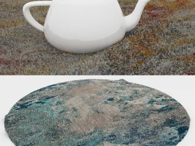 Round Rug Set 143 3D model