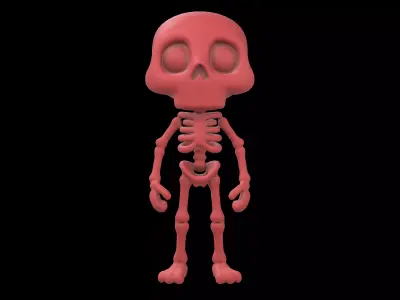 Cartoon Skull Character v1 005 Low-poly 3D model