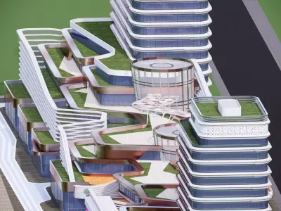 Modern City Block -A11 3D model