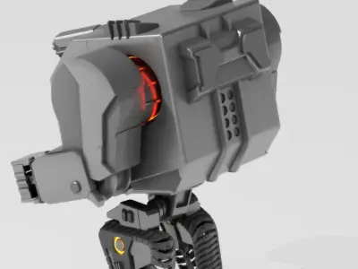 sci-fi combat robot  rigged - animated character 3D model