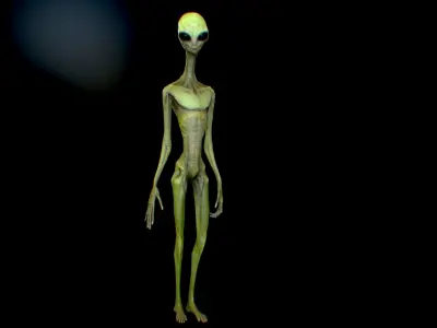 Realistic Alien 6 tall Low-poly 3D model