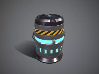 Sci-fi Barrel Low-poly 3D model