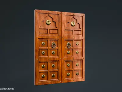 Indian Palace Door Low-poly 3D model