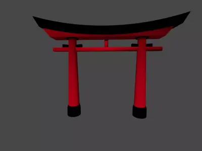 Torii Gate Low-poly 3D model