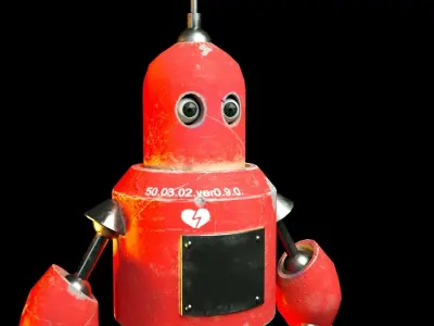 Cartoon Character Robot Low-poly 3D model