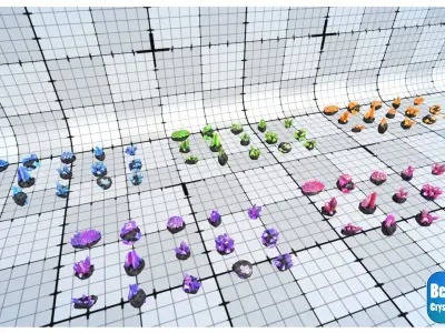 Best Crystals - 75 crystal gems Low-poly 3D model