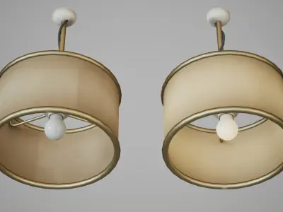 Basic Round Ceiling Lamp Low-poly 3D model