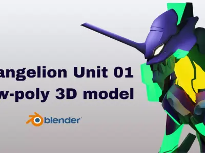 Evangelion Unit 01 - Lowpoly 3D Model Low-poly 3D model